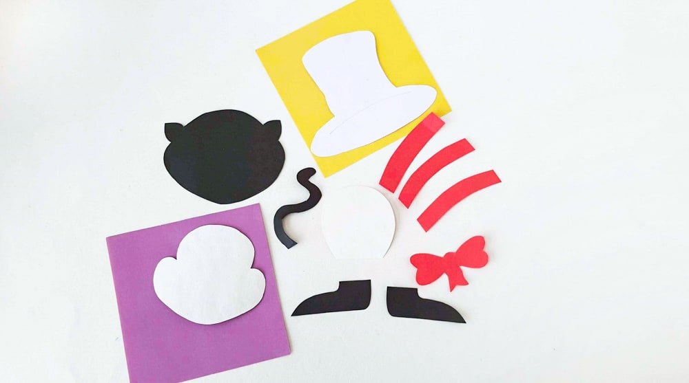 cat in the hat paper cut outs
