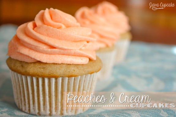 peaches and cream cupcake recipe is one to add to your summer cupcake recipes list