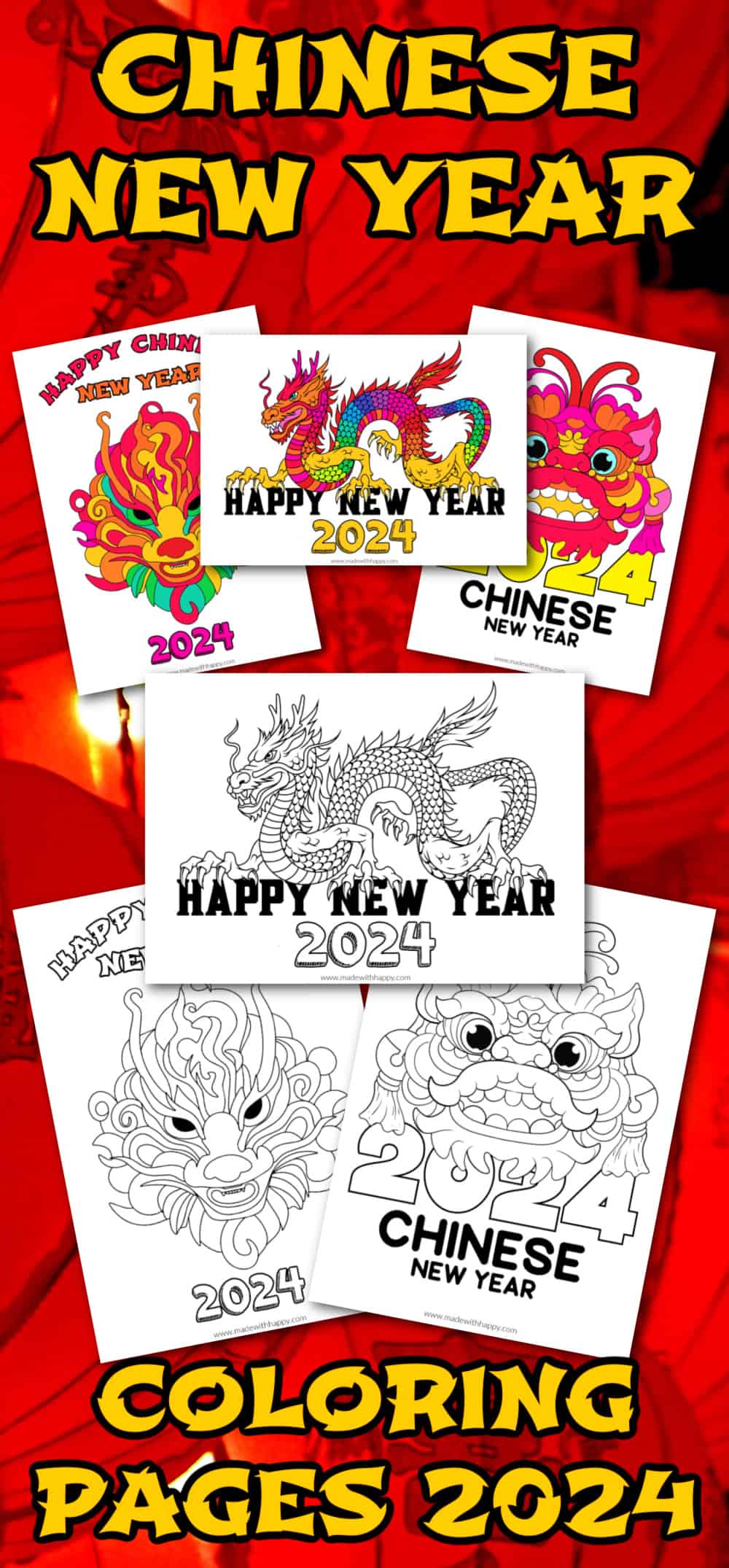Chinese New Year 2024 Coloring Pages