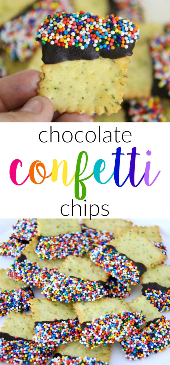 Chocolate Confetti Chips | Pasta Chips | Chocolate Covered Chips | Rainbow Food | www.madewithHAPPY.com