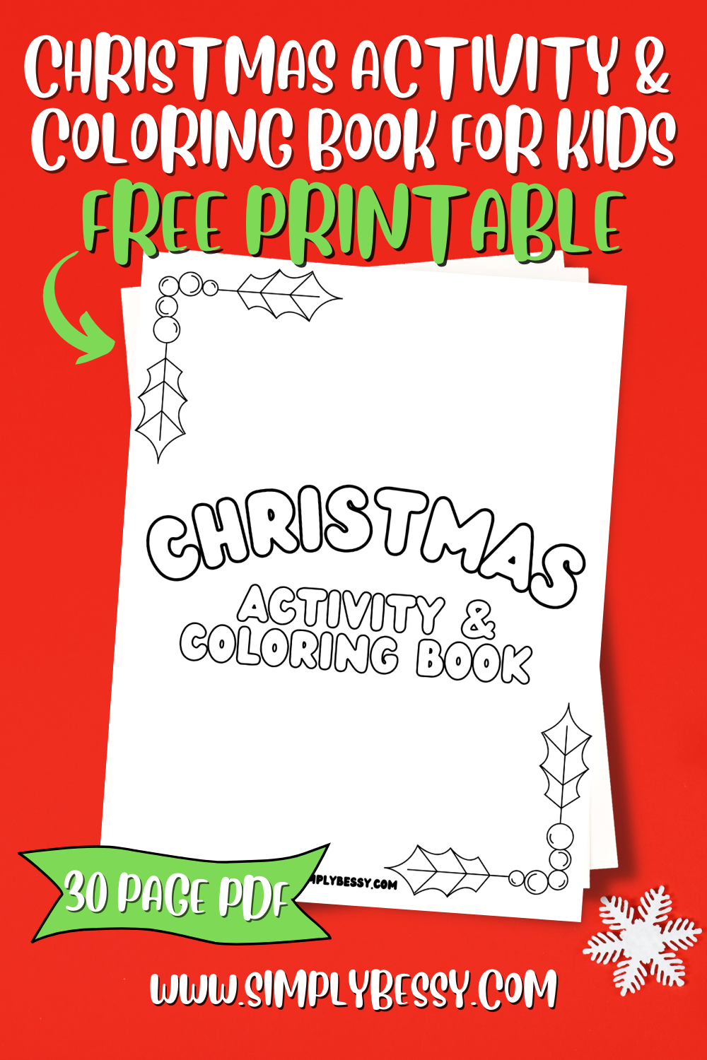 free printable christmas activity coloring book pin image