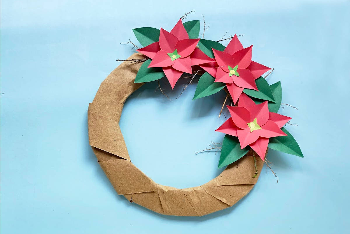 christmas paper wreath