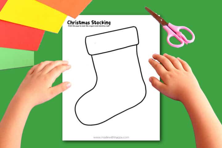 FREE Printable Christmas Stocking Template Craft