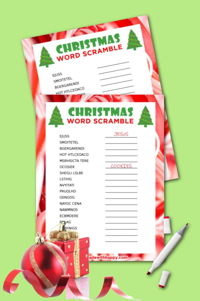 Christmas Word Scrambles