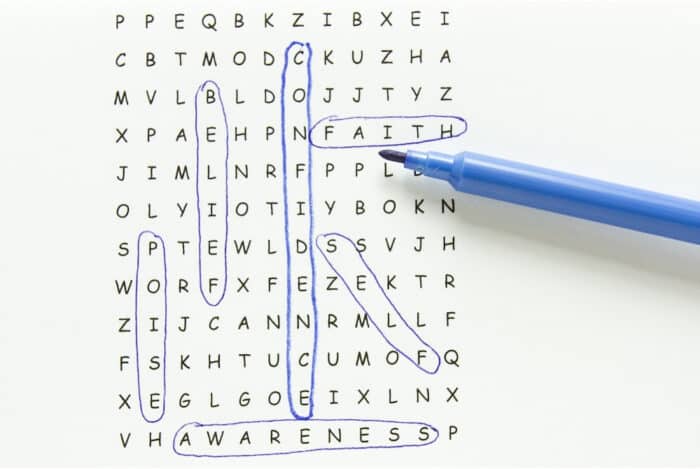 circling words in word search puzzle