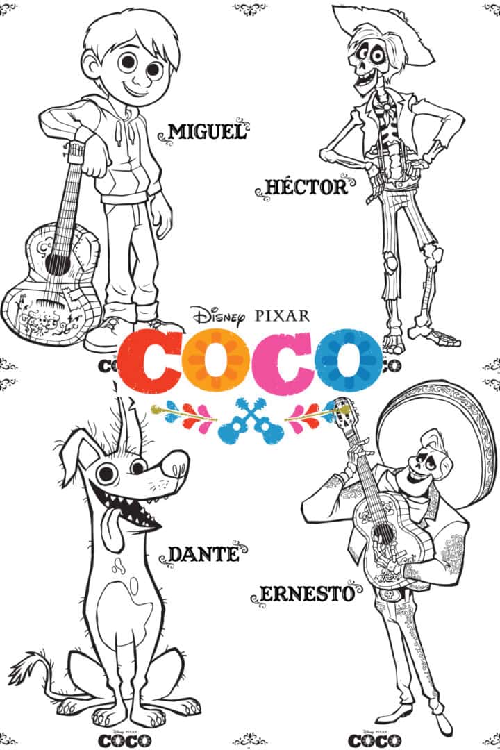 Disney's Coco Coloring Pages - Made with HAPPY