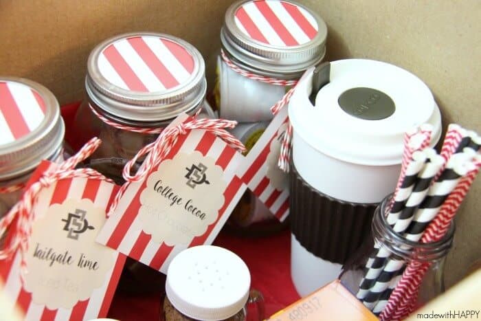 Coffee Care Package | How to build a coffee bar | College Dorm Setup | College Care Package Gift Ideas | www.madewithHAPPY.com