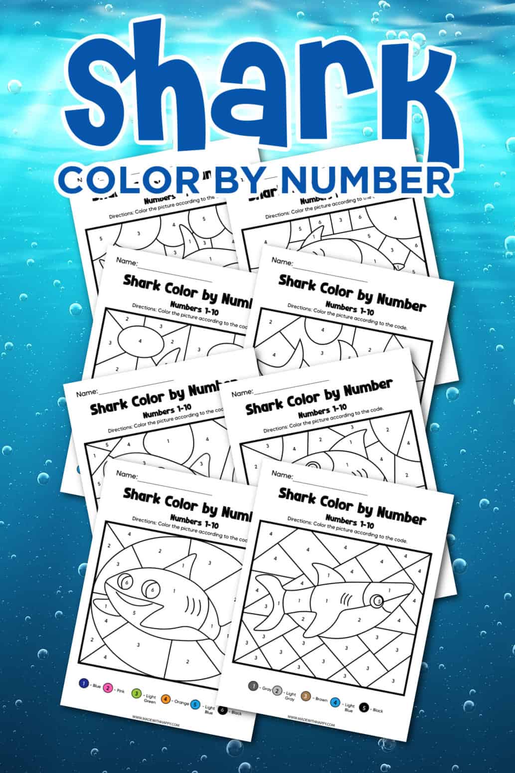 color by number shark