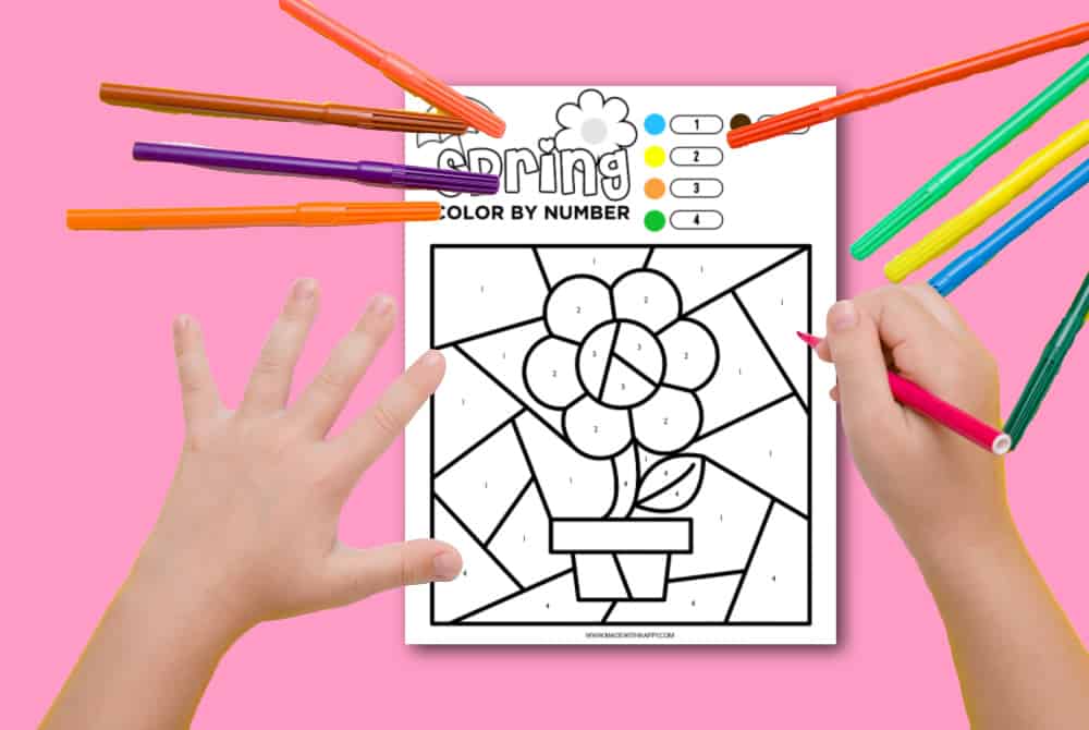 Color By Number Spring Worksheets