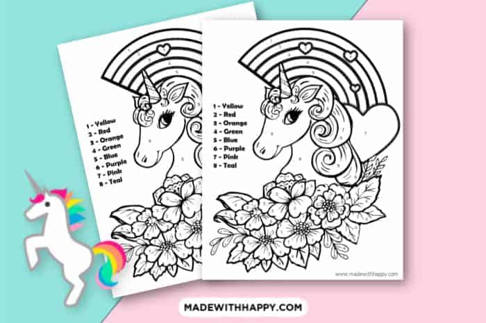 Unicorn Color By Number - Free Printable Unicorn Coloring Pages.