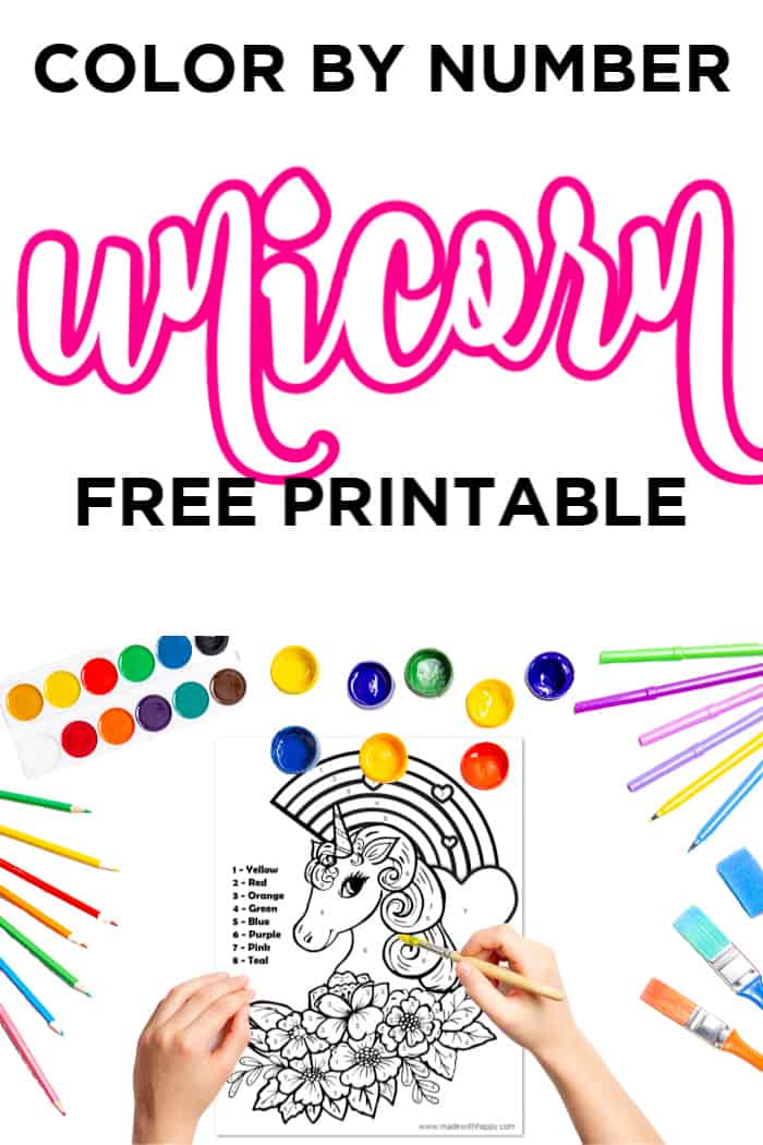 Color By Number Unicorn Free Printable