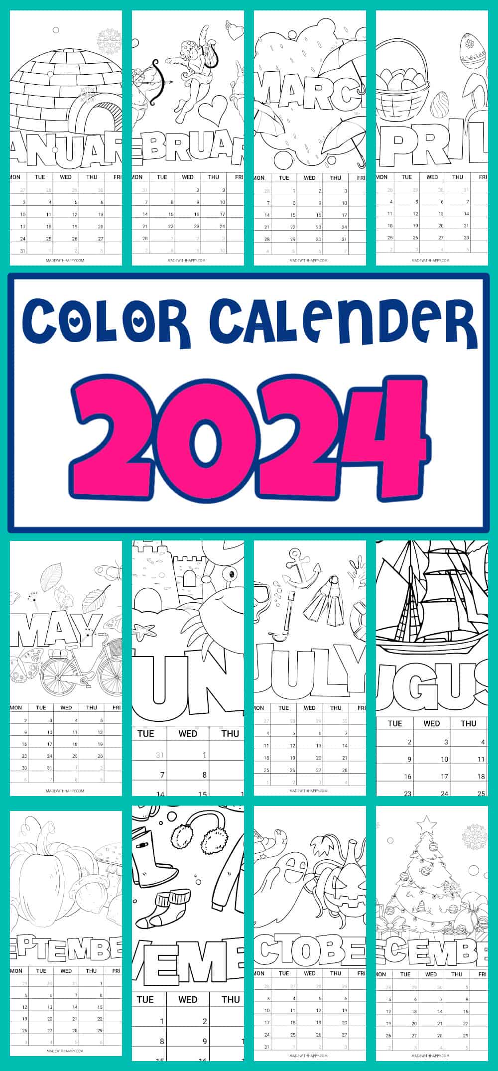 color your own calendar 2024