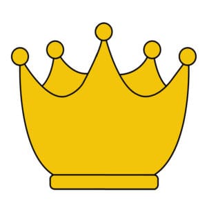 colored in crown drawing