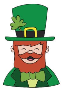 colored in leprechaun drawing