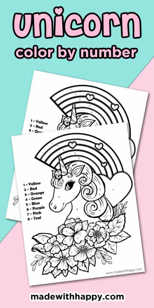 Unicorn Color By Number - Free Printable Unicorn Coloring Pages