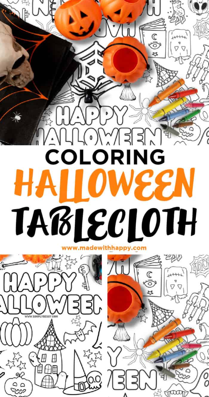 coloring halloween tablecloth