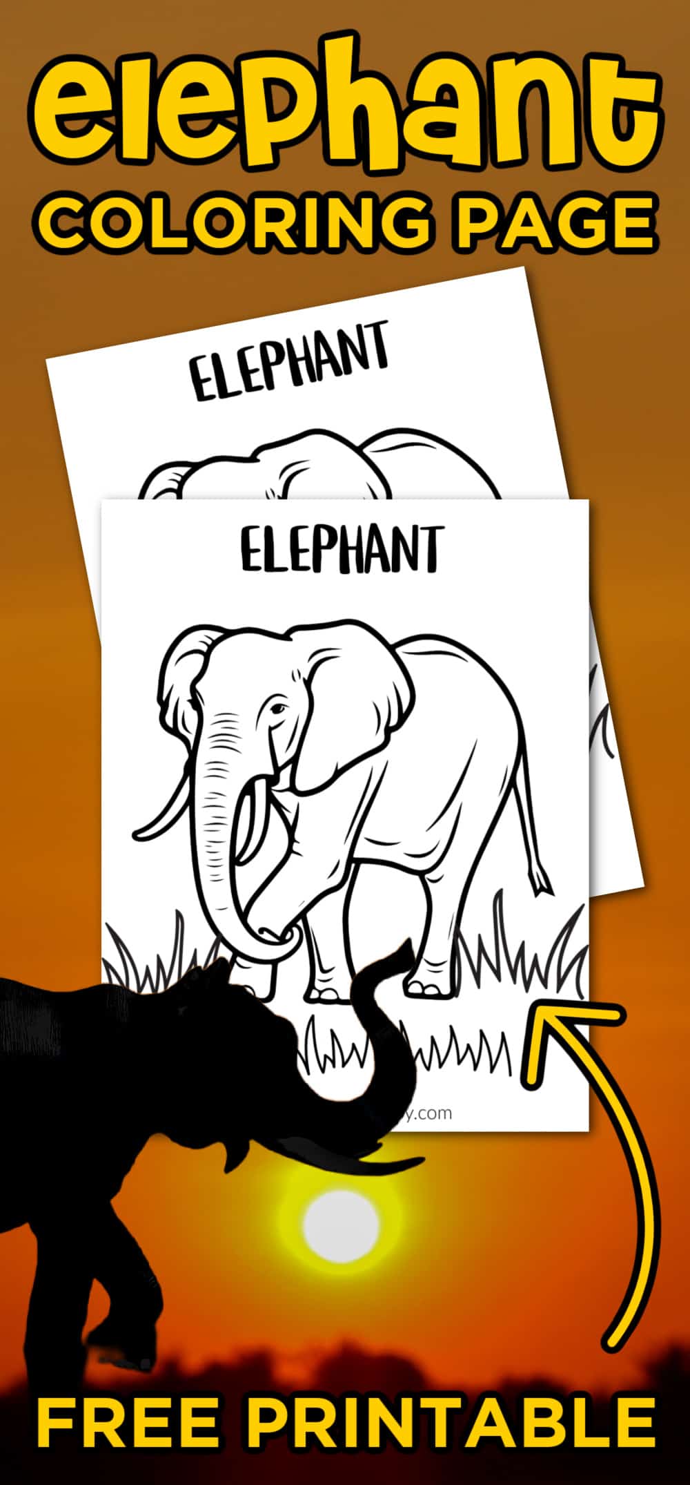 coloring page elephant