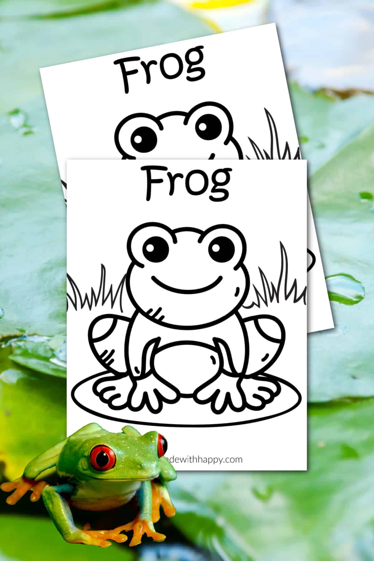 coloring page of a frog