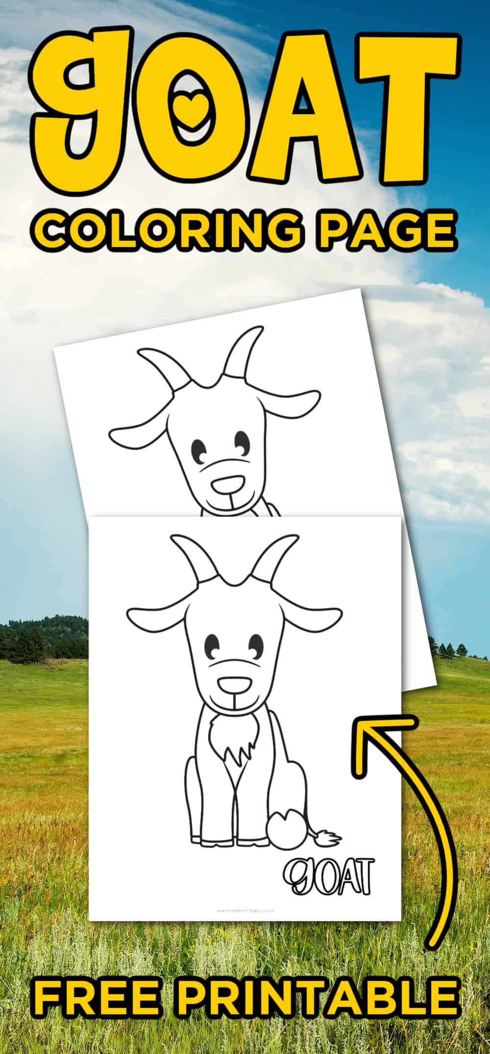 coloring page of a goat