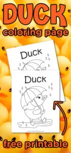 Free Printable Duck Coloring Page - Made with HAPPY