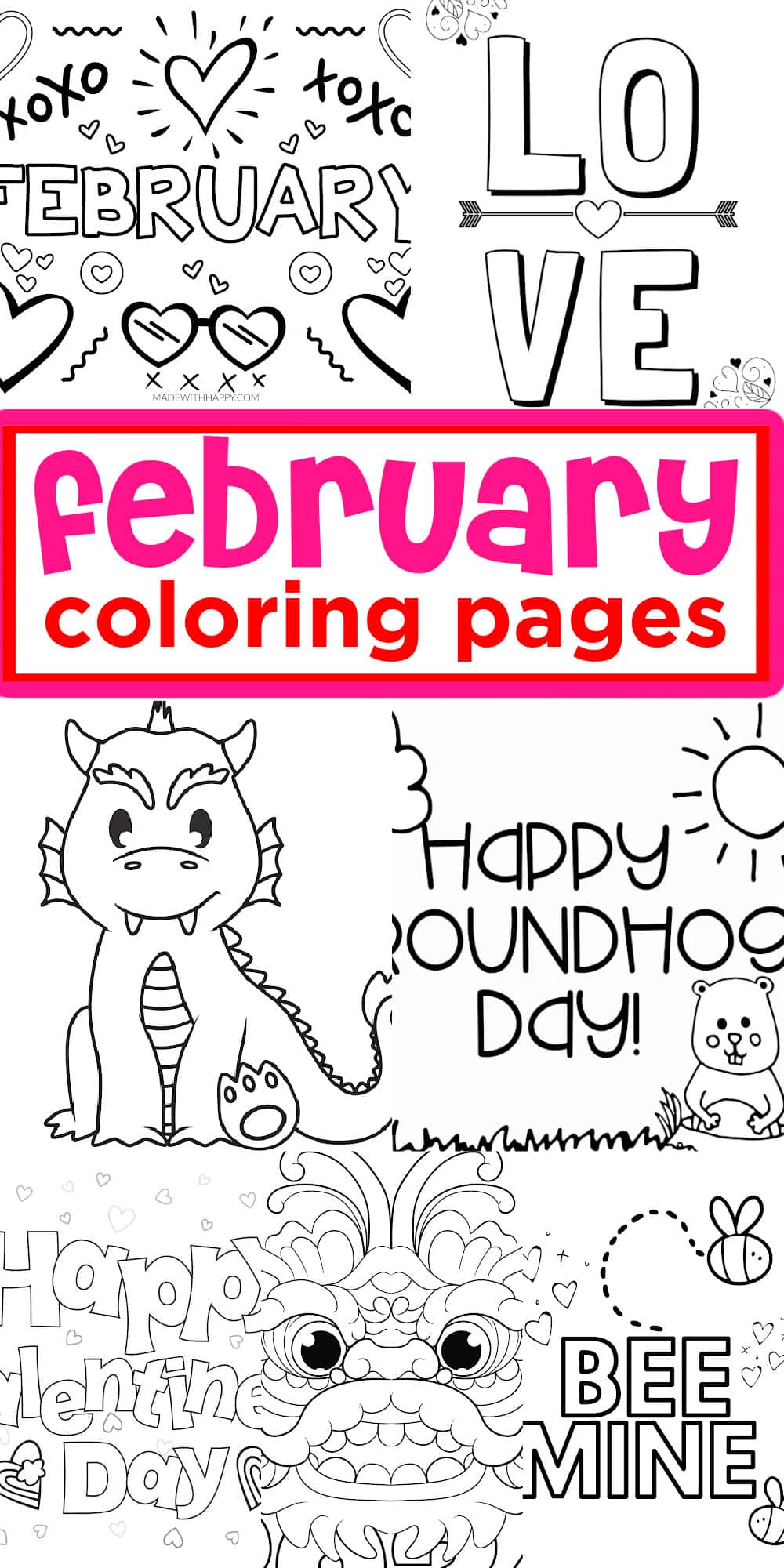 coloring pages for February