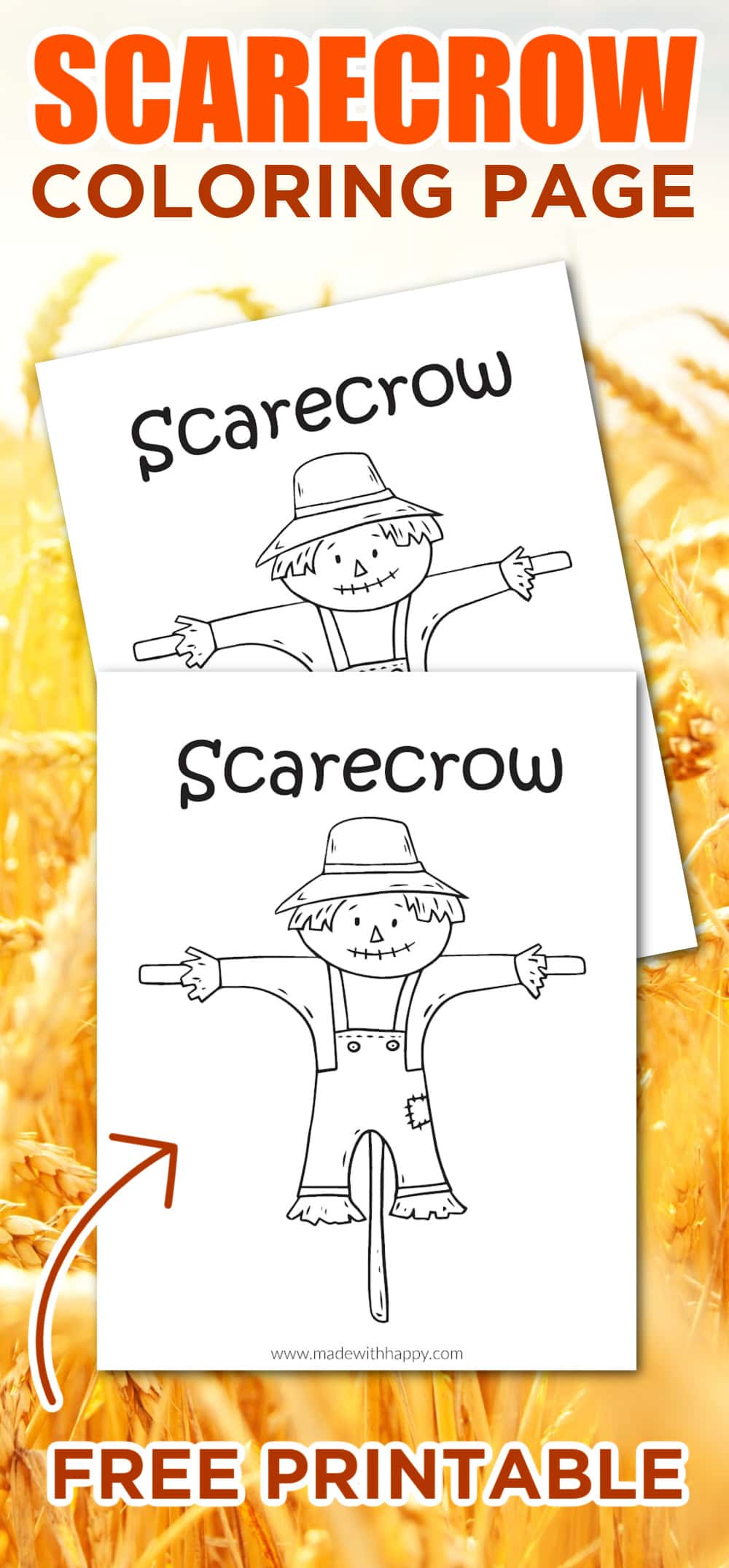Coloring Pages of Scarecrows