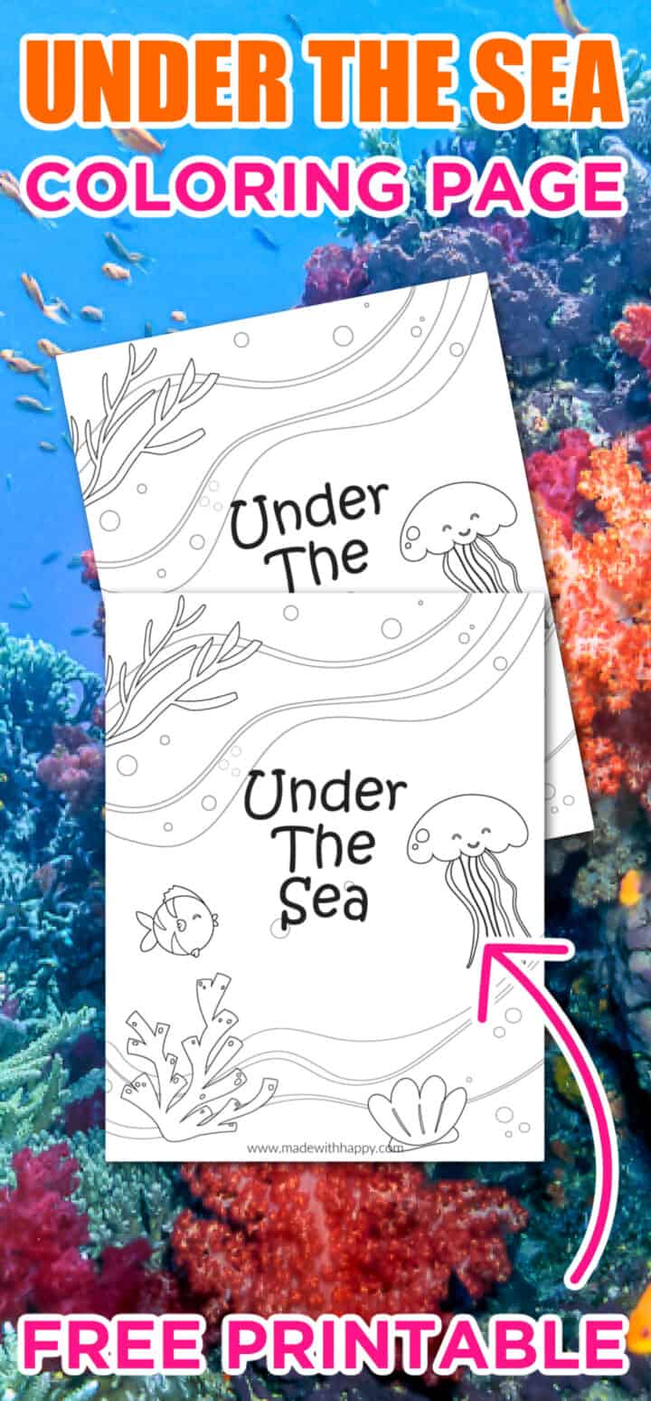 Free Printable Under The Sea Coloring Page - Made with HAPPY