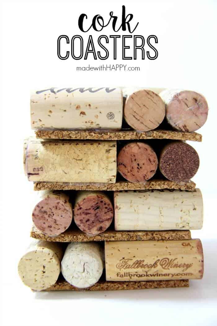 How to make cork coasters | DIY Cork Coasters | Cork Gifts | Fun with Cork | www.madewithHAPPY.com