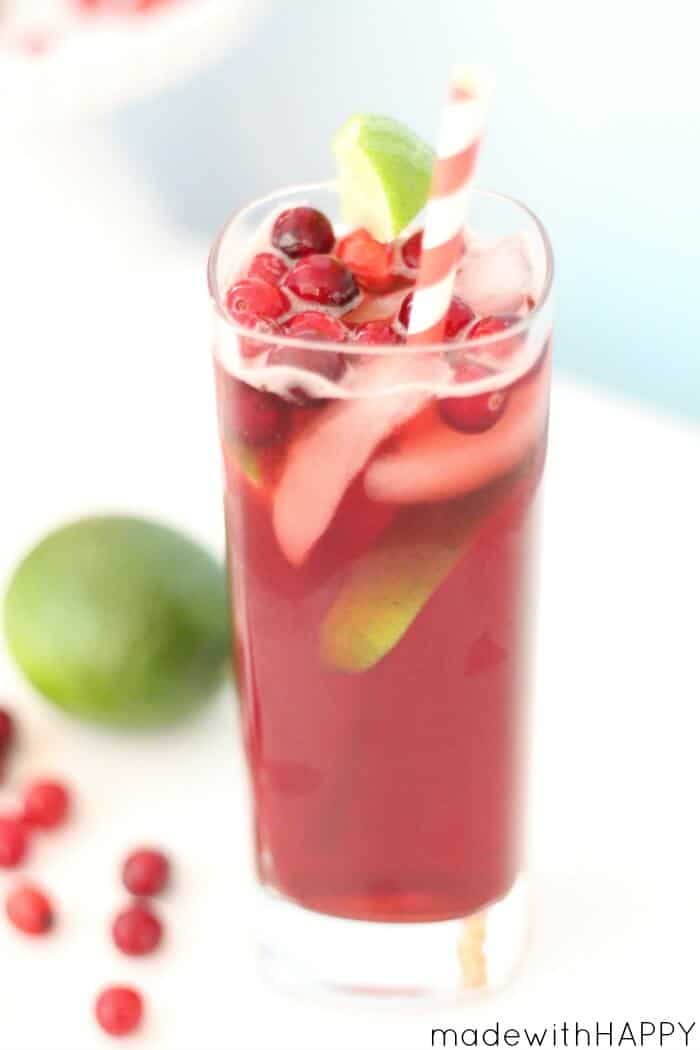 Cranberry Ginger Cocktail Recipe | Low Calorie Cranberry Ginger Cocktail | www.madewithHAPPY.com | #SweetNLowStar #client