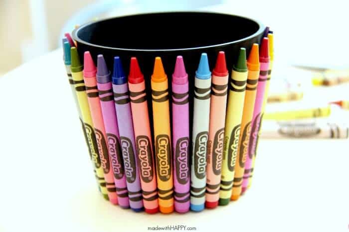 Teachers Gift | Crayon Flower Pot | Back to School | www.madewithHAPPY.com