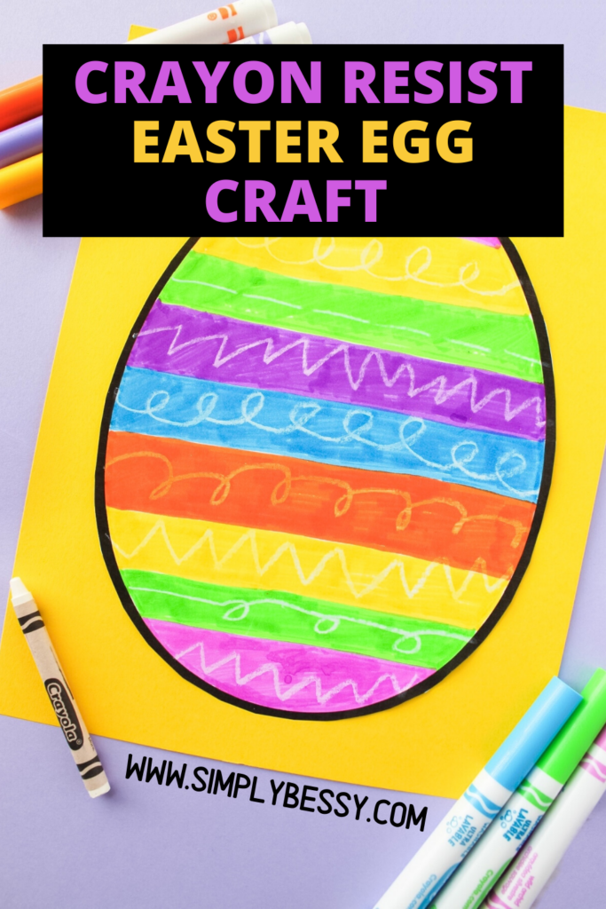 crayon resist easter egg craft for kids pin image