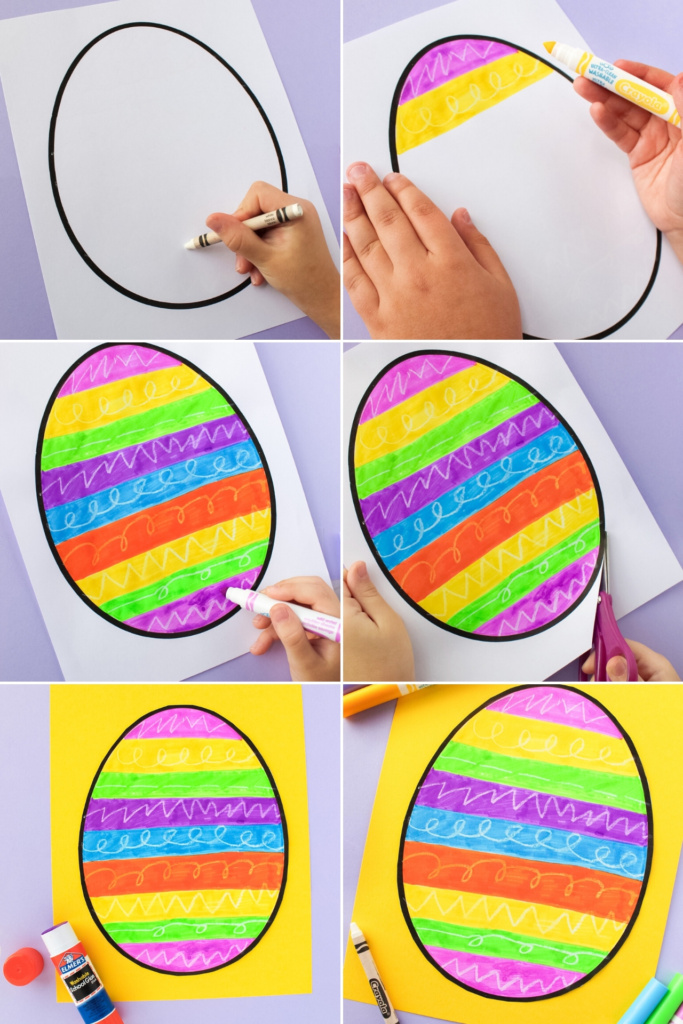 crayon resist easter egg craft for kids how to steps