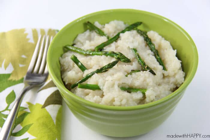 Crockpot Asparagus Risotto | Crockpot Risotto | Yummy Creamy Risotto with Asparagus | www.madewithHAPPY.com