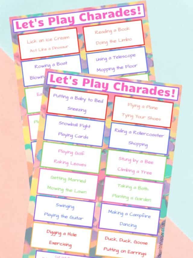 Charades Ideas Made with HAPPY