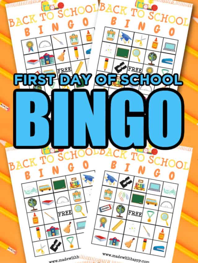 First Day of School Bingo