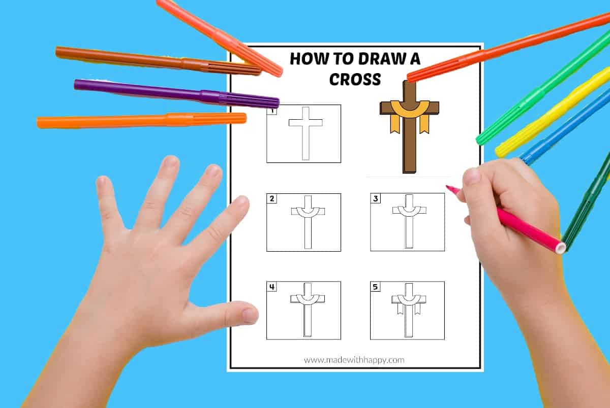 cross drawing easy