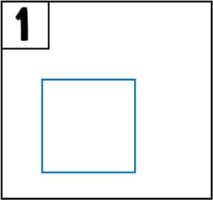 Cube Drawing Step 1 draw 2D square shape