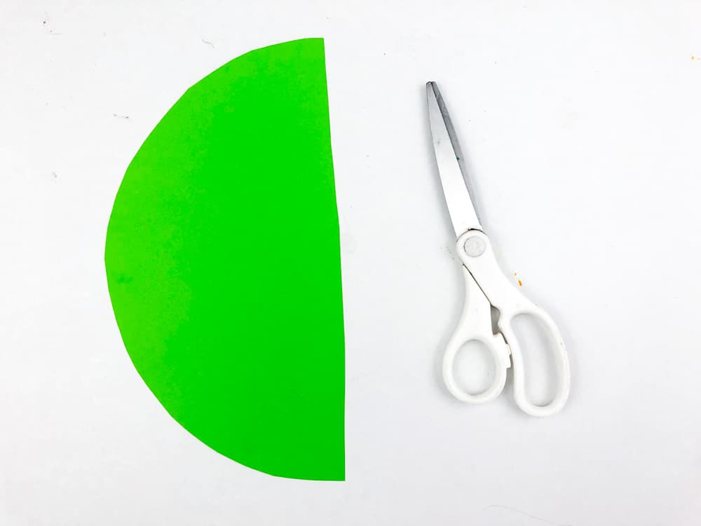 cut green paper craft frog