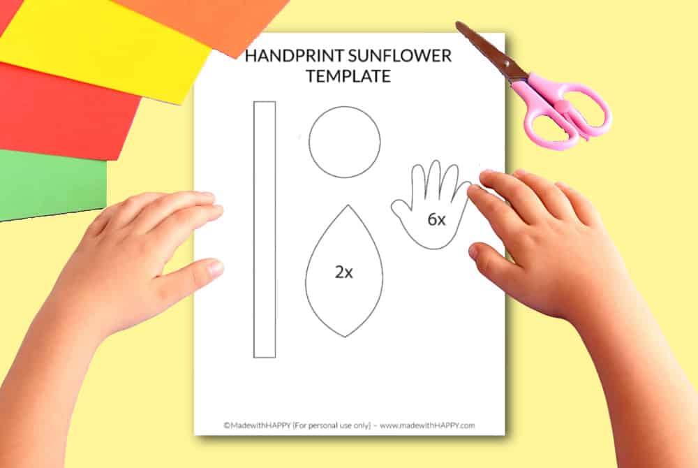cut handprint sunflower craft
