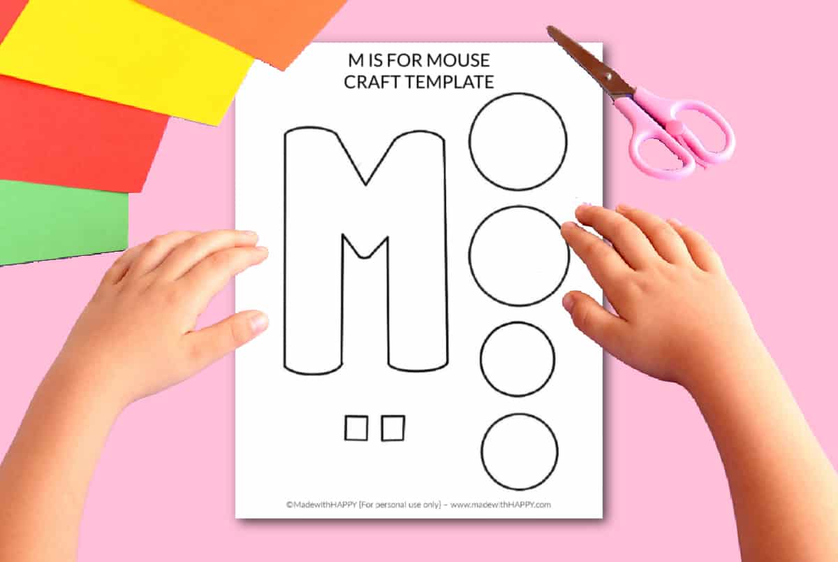 cut out mouse craft template