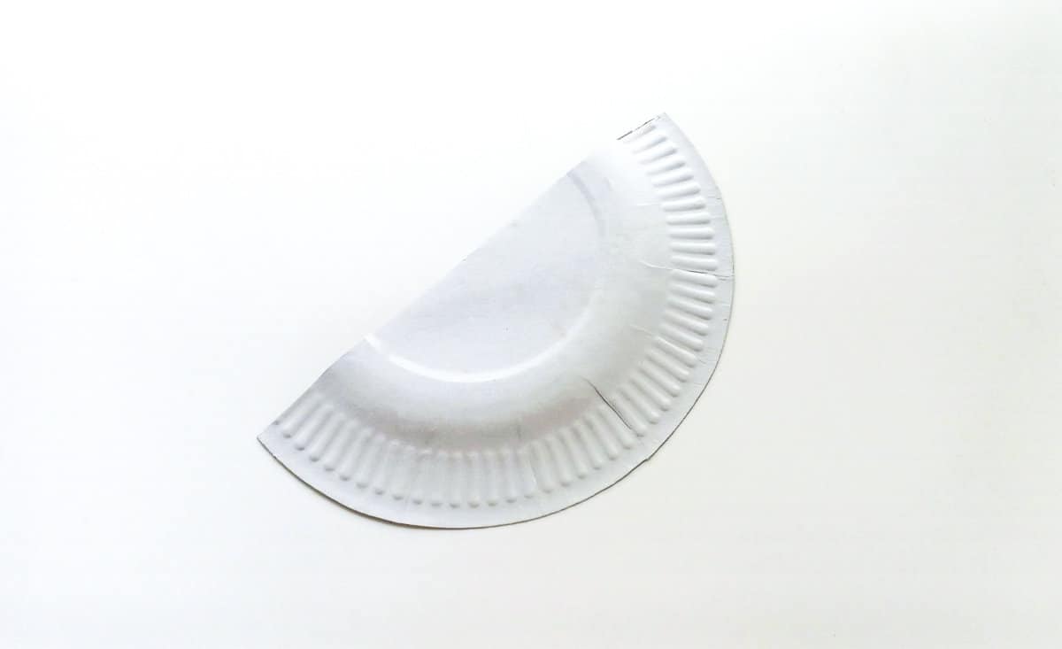 cut paper plate in half for boat craft