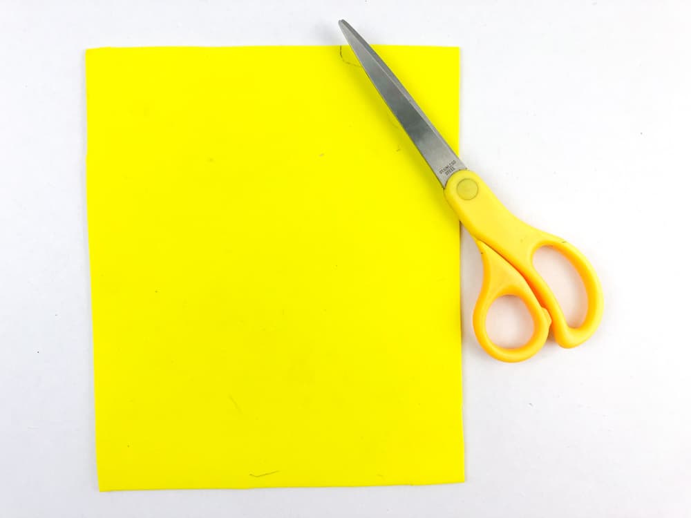 cut remnant yellow paper