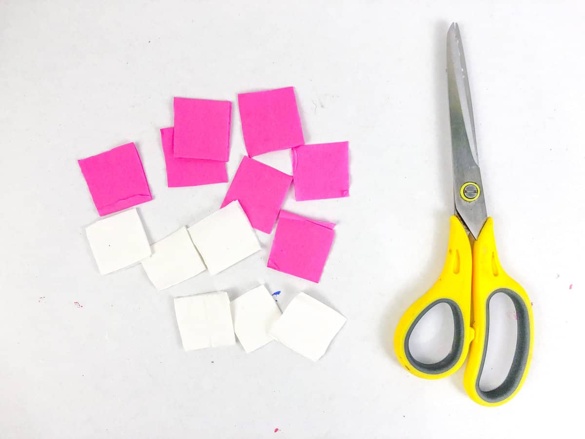 Cut Tissue Paper in squares