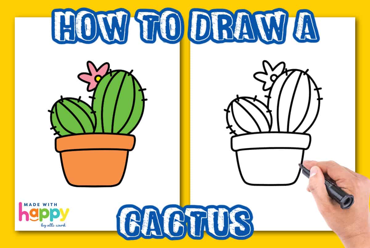 cute cactus drawing