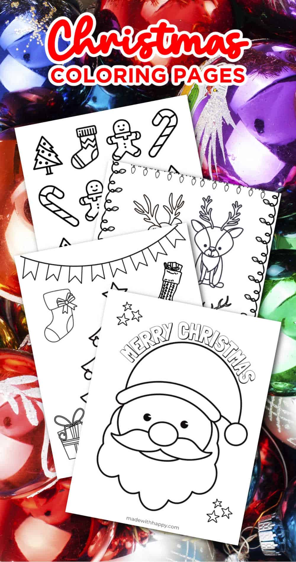 Free Christmas Coloring Pages Printables - Made with HAPPY