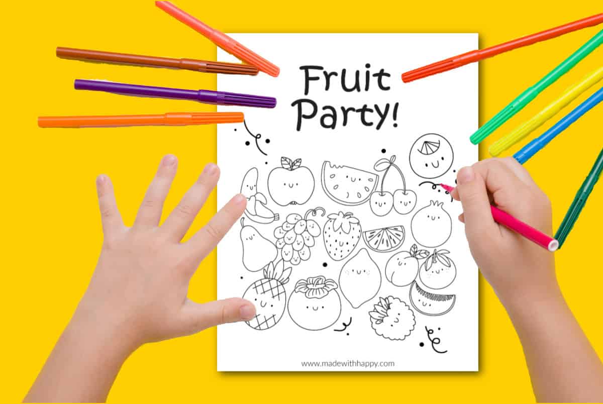 cute fruit coloring pages