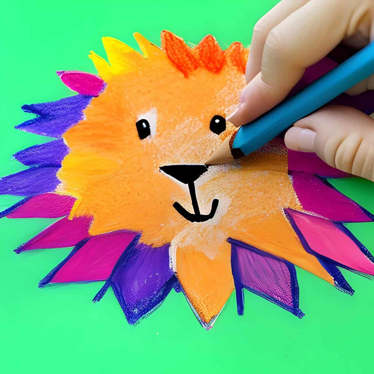 cute lion drawing
