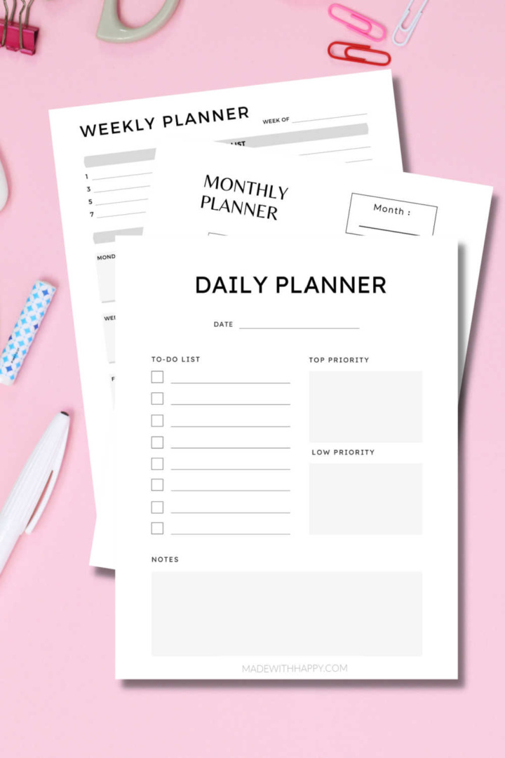 50 Free Planner Printables for You to Organize Your Life