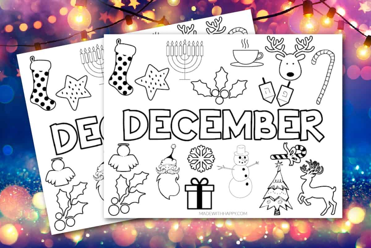 December Coloring Page Printable