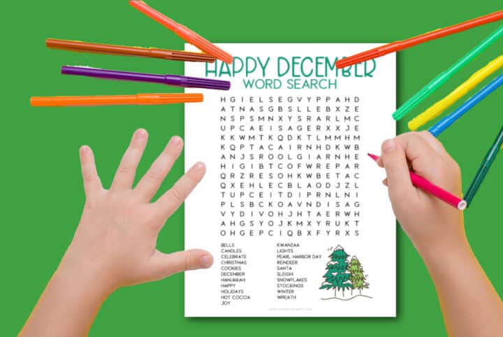 December Word Search [Free Printable] - Made with HAPPY